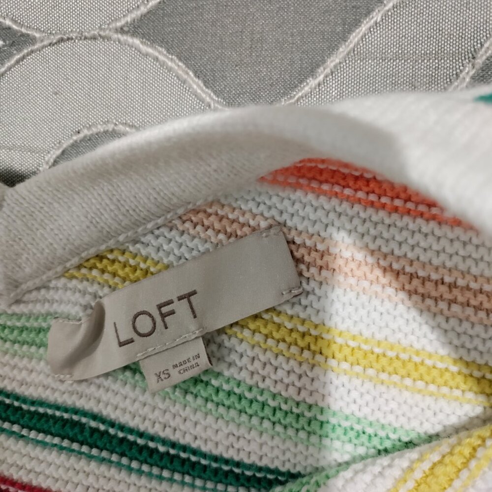 Rainbow Button-Up Cropped Sweater Vest from LOFT - Picture 4 of 6